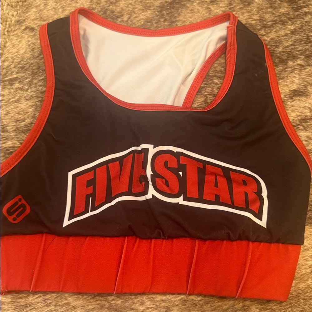 Five Star Red and Black Athletic Top